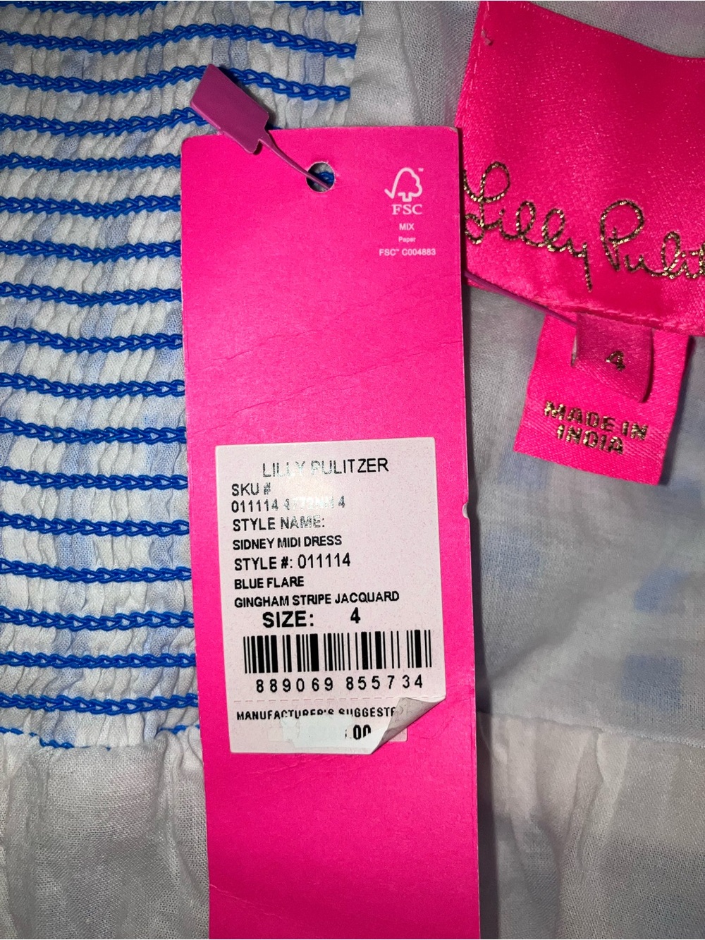 Lilly Pulitzer NEW Sidney Midi Dress Gingham Embroidered Size 4 Country Preppy - Picture 9 of 11